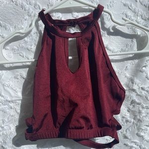 maroon 2 piece dancewear set
